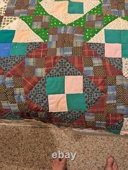 King Size Handmade Vintage Patchwork Quilt