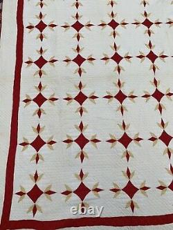 Late 1800s Vintage Appliqué Hand Made Quilt Great Condition
