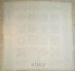 MAGNIFICENT 30's Floral Antique Quilt Hand Embroidered Accents LARGE 95 X 95