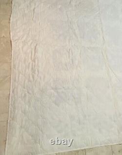 MAGNIFICENT 30's Floral Antique Quilt Hand Embroidered Accents LARGE 95 X 95