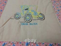 MINT! Twin Antique Automobile Handmade Quilt Coverlet & Shams Vintage Car Pink