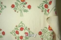 MUSEUM QUALITY Vintage 1870's Album Floral Applique Antique Quilt Nice Border