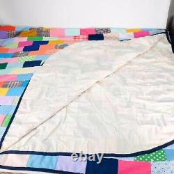 Massive 115x110 Vintage Patchwork Handmade Quilt Americana 1960s Great Shape