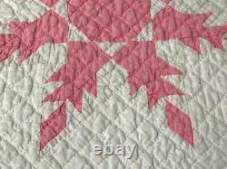 Master Quilting! C 1930s Feathered Star QUILT Vintage Tiny Pcs
