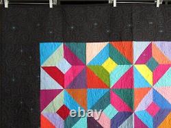 Modern Vintage Look Handmade Quilt, 66 X 78, Star Jewels Exquisite, Patchwork