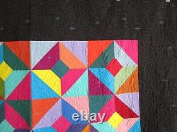 Modern Vintage Look Handmade Quilt, 66 X 78, Star Jewels Exquisite, Patchwork