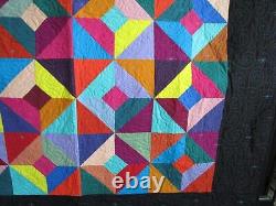 Modern Vintage Look Handmade Quilt, 66 X 78, Star Jewels Exquisite, Patchwork