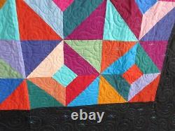 Modern Vintage Look Handmade Quilt, 66 X 78, Star Jewels Exquisite, Patchwork