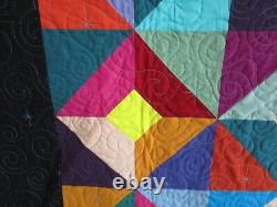 Modern Vintage Look Handmade Quilt, 66 X 78, Star Jewels Exquisite, Patchwork