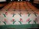 New Signed Vtg Nappanee Amish Quilt Handmade Patchwork Tulips 104x86 Bedspread