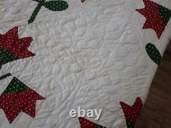 Never Used! Antique c1860-1880 Turkey Red & Green QUILT PA Civil War Era