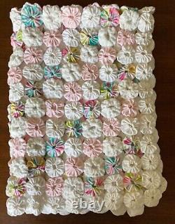 New Handmade Yo-Yo Baby Quilt by K's Vintage Variations Baby Layette