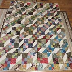 New USA Made Full Size Quilt Patchwork 70 x 83 Patchwork Vintage Fabrics