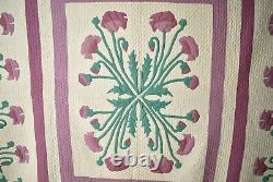OUTSTANDING Vintage 30's Marie Webster Art Nouveau Poppy Applique Antique Quilt