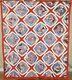 Outstanding Vintage 30's Spider Web Kaleidoscope Quilt Top, Red Accents
