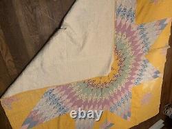 Oklahoma antique vintage handmade star quilt early 1900s