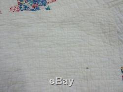 Old Vintage Quilt Handmade Lattice Pattern Patchwork 68 X 86
