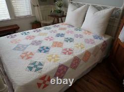 Pretty Country Farmhouse Shoofly Vintage 30s QUILT 84x74