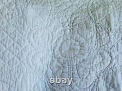QUEEN SIZE Rose of Sharon Hand Quilted Vintage Quilt 84 x 102 Excellent