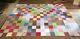 Queen Patchwork Handmade Quilt Size Vintage Square Heart Stitch Full 87 X 106