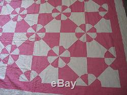Quilt Large Pink Beach Ball hand made vintage museum quality 1930s