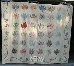 Quilt, Vintage, Hand Stitched Applique, Quilting. #4 7x7 Feet, Not Used