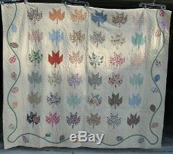 Quilt, Vintage, Hand Stitched Applique, Quilting. #4 7x7 Feet, Not Used
