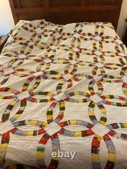 Quilt Vintage Handmade 109 x 95 King Size Estate Sale