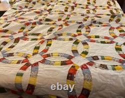 Quilt Vintage Handmade 109 x 95 King Size Estate Sale