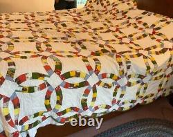 Quilt Vintage Handmade 109 x 95 King Size Estate Sale