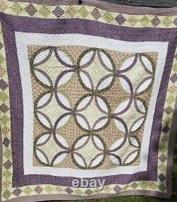 Quilt Vintage Handmade 81 x 86with Two Pillow Covers Estate Sale