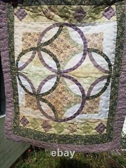 Quilt Vintage Handmade 81 x 86with Two Pillow Covers Estate Sale