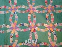 Quilt hand made vintage size 7' X 6