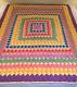 Reduced Vintage Hand Made Quilt Hand Quilted 62 X 78 Multi Colors Beautiful