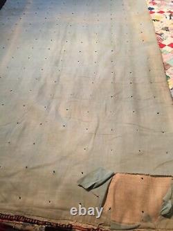 Rare Antique 19th C Canadian Patchwork Quilt Wool Blanket Fill 74 X 66