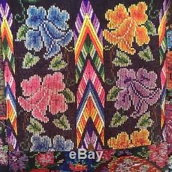 Rare Vintage Guatemalan Huipil Quilt, pieced from Vintage Blouses, fits King Bed