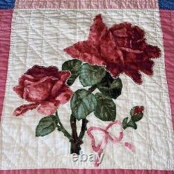 Rare Vintage Hand Sewn Embroidered & Appliqué Quilt 94x74 A Must See & Stunning