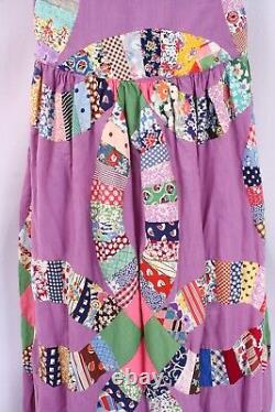 Rare Vintage Handmade Double Wedding Ring Patchwork Quilt Dress Feed Flour Sack