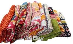 Reversible Vintage Kantha Quilts WHOLESALE LOT 10 PC Heavy Gudri Throws Blankets