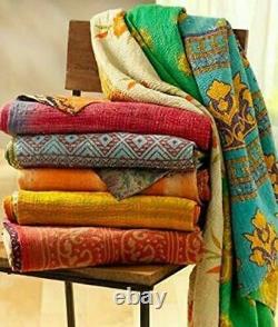 Reversible Vintage Kantha Quilts WHOLESALE LOT 15 PC Heavy Gudri Throws Blankets