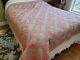 Rob Peter To Pay Paul Vintage Quilt Calico Salmon Double Pink 91 X 77 A+++