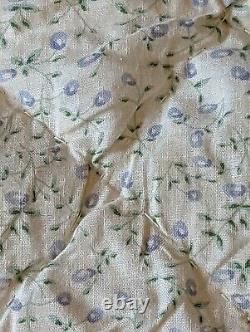STUNNING Vintage Hand made machine stitched Quilt 106x75 Star/Sun Pattern Blue