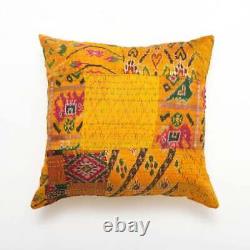 Silk Vintage Patchwork Kantha Blanket Indian Quilts Bedspread Coverlet Throw