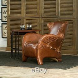 Stunning Equestrian Arm Chair Top Grain Vintage Quilted Leather 31'' x 34''H