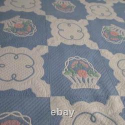 Stunning! Marie Websters French Baskets Antique c1930s Applique QUILT
