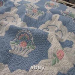 Stunning! Marie Websters French Baskets Antique c1930s Applique QUILT