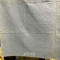Stunning Vintage 66 x 66 approximately blue Whole? Cloth quilt Whole
