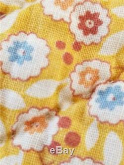 Stunning Vintage Quilt Handmade Pinwheel In Goldenrod & Yellow Reversible