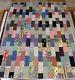 Usa Handmade Twin Quilt-patchwork Bricks 65 X 82 From Vintage Top