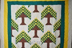 VIBRANT, BEAUTIFUL Vintage 50's Tree of Life Antique Quilt Nice Colors